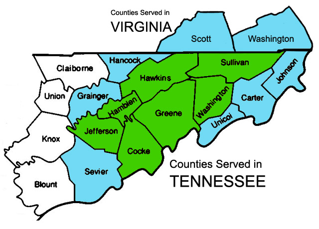 CountiesMap Counties Serviced by Shred-Away